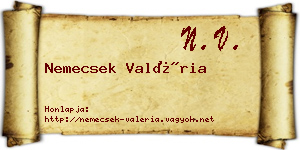 Nemecsek Valéria névjegykártya